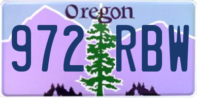 OR license plate 972RBW