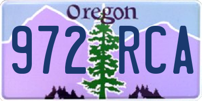OR license plate 972RCA