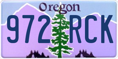OR license plate 972RCK
