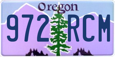 OR license plate 972RCM