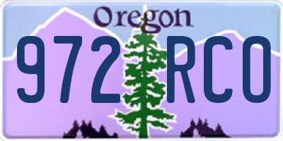 OR license plate 972RCO