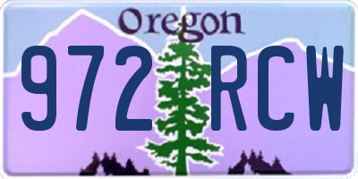 OR license plate 972RCW