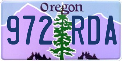 OR license plate 972RDA