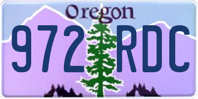 OR license plate 972RDC