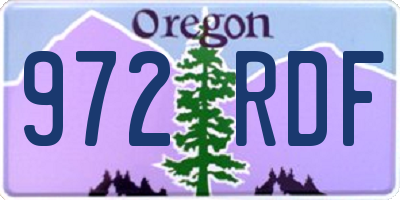 OR license plate 972RDF
