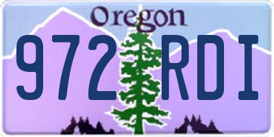 OR license plate 972RDI