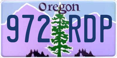 OR license plate 972RDP