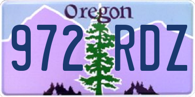 OR license plate 972RDZ