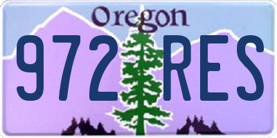 OR license plate 972RES