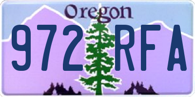 OR license plate 972RFA