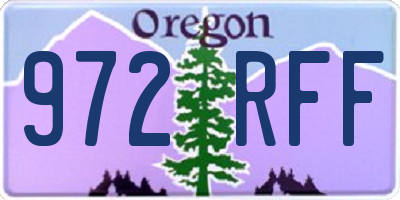 OR license plate 972RFF