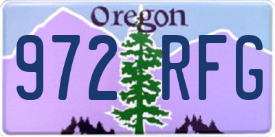 OR license plate 972RFG