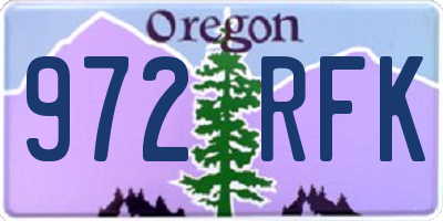 OR license plate 972RFK