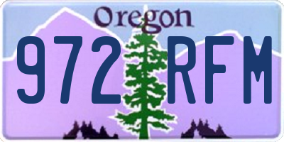 OR license plate 972RFM