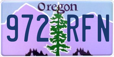 OR license plate 972RFN