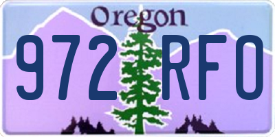 OR license plate 972RFO