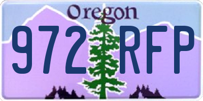 OR license plate 972RFP