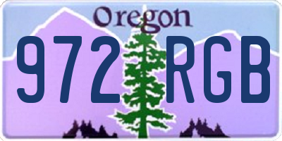 OR license plate 972RGB