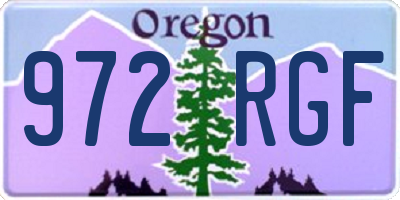 OR license plate 972RGF