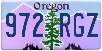 OR license plate 972RGZ