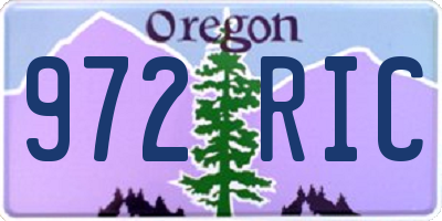 OR license plate 972RIC