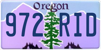 OR license plate 972RID
