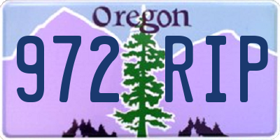 OR license plate 972RIP