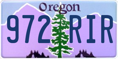 OR license plate 972RIR