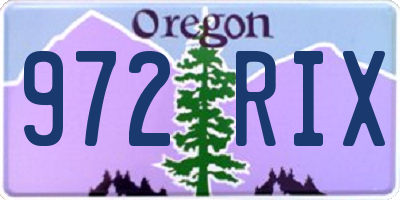 OR license plate 972RIX