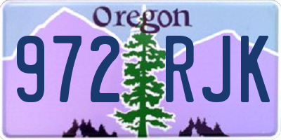 OR license plate 972RJK