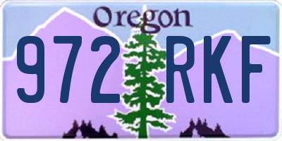 OR license plate 972RKF