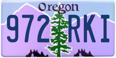 OR license plate 972RKI