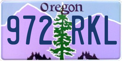 OR license plate 972RKL