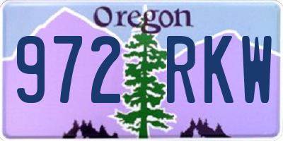 OR license plate 972RKW