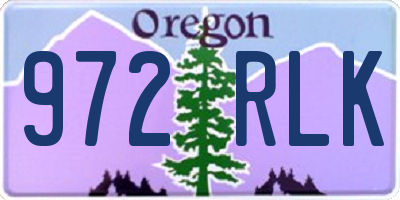 OR license plate 972RLK