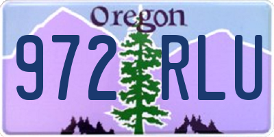 OR license plate 972RLU