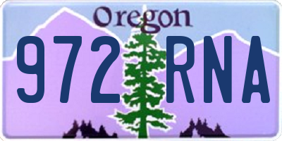 OR license plate 972RNA