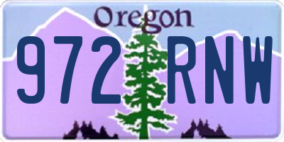 OR license plate 972RNW