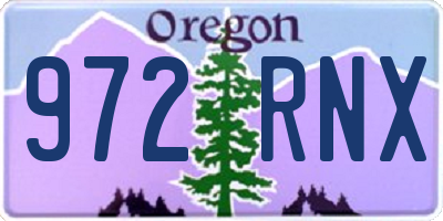 OR license plate 972RNX