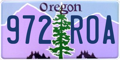 OR license plate 972ROA