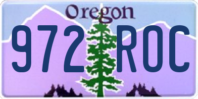 OR license plate 972ROC
