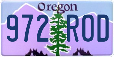 OR license plate 972ROD