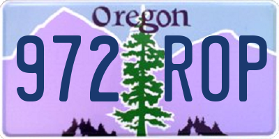 OR license plate 972ROP