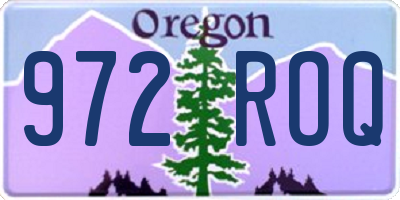 OR license plate 972ROQ