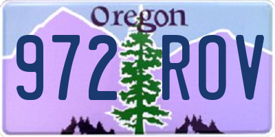 OR license plate 972ROV