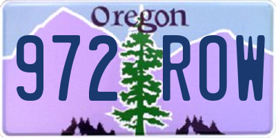 OR license plate 972ROW