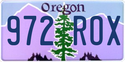 OR license plate 972ROX