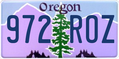 OR license plate 972ROZ