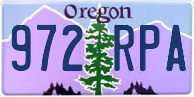 OR license plate 972RPA
