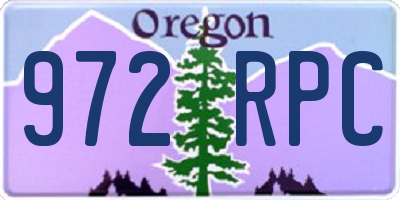 OR license plate 972RPC